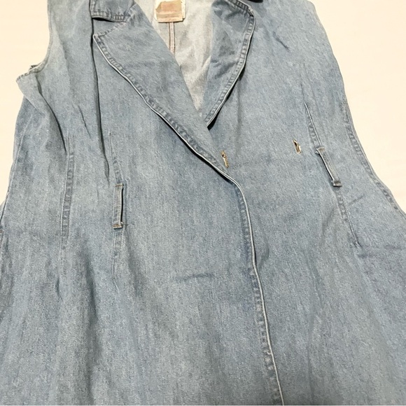 Vintage Gasp By Galucci Sleeveless Long Open Front Denim Vest Size 6 - Picture 5 of 16